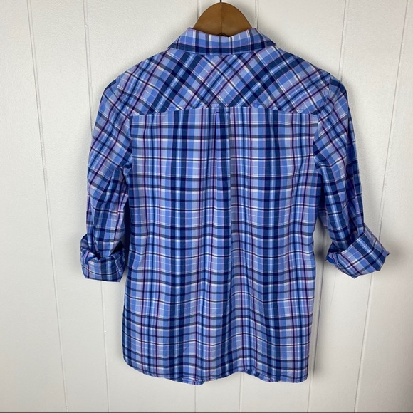 Talbots Pink & Blue Plaid Button Down Shirt XS - Picture 6 of 7